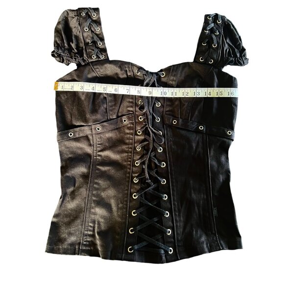 Vintage Y2K Tripp NYC Black Zip Up Corset Top - Picture 5 of 8